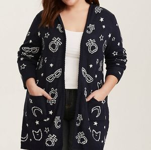 Torrid SAILOR MOON NAVY GALAXY WOVEN CARDIGAN